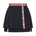 Thom Browne Mini Button Front Pleated Wrap Skirt "Black"