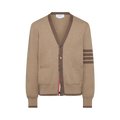 Thom Browne Milano Stitch V Neck Cardigan "Medium Brown"