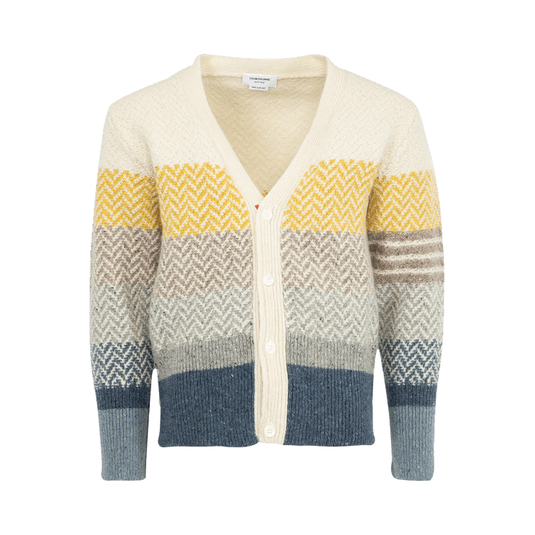 Thom Browne Striped Herringbone Jacquard Classic Cardigan "Seasonal Multicolor"