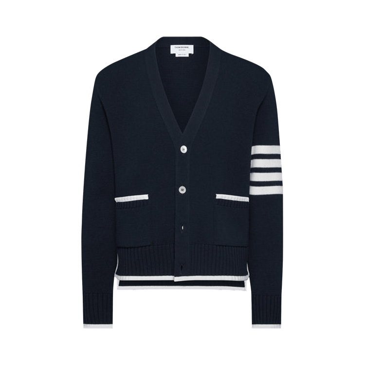 Thom Browne Milano Stitch V Neck Cardigan "Navy"
