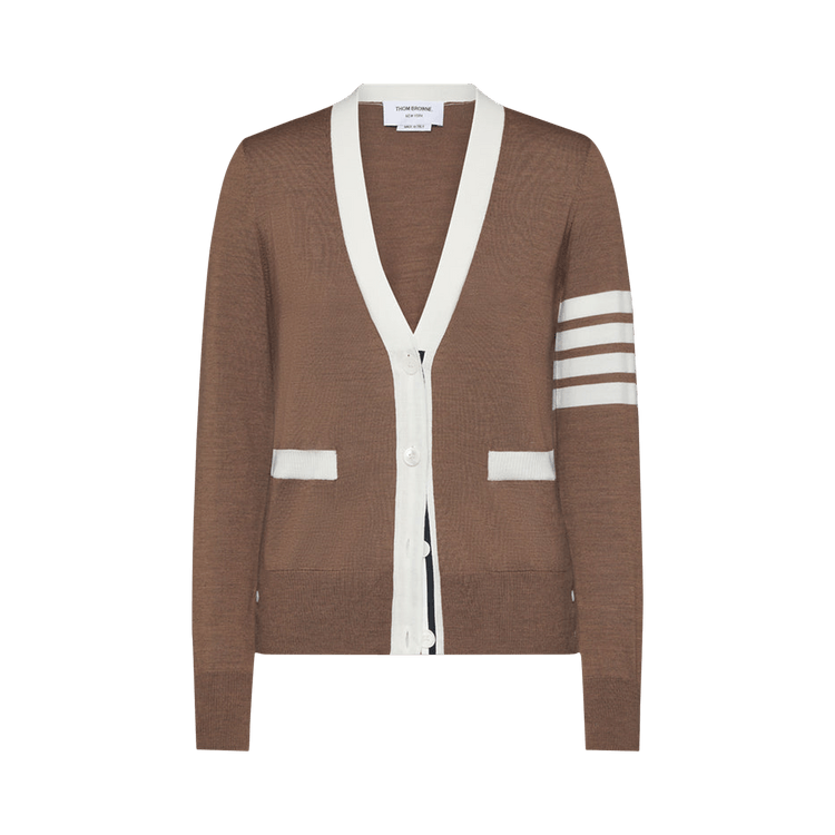 Thom Browne Relaxed Fit V Neck Knitwear "Walnut"