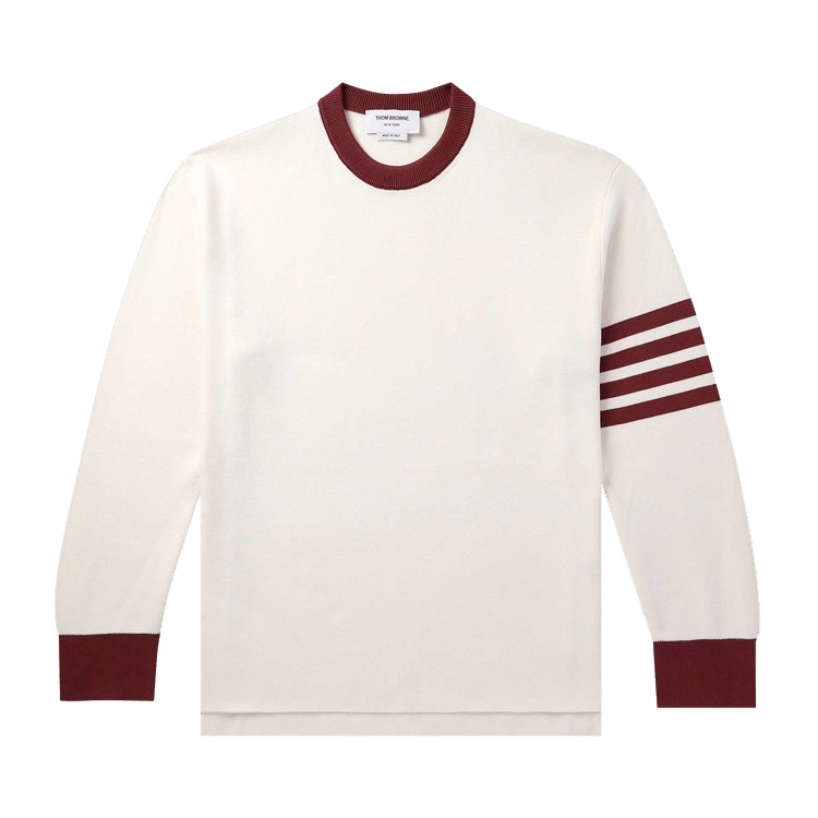 Thom Browne Rugby Fit Milani Stitch Crew Neck Pullover "White"