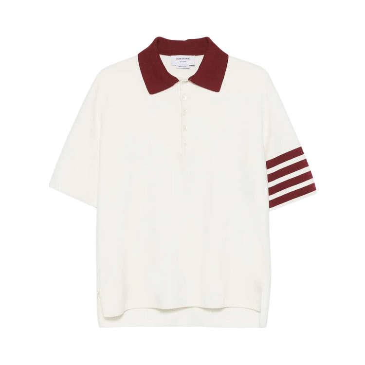 Thom Browne Rugby Fit Milano Stitch Short-Sleeve Polo "White"