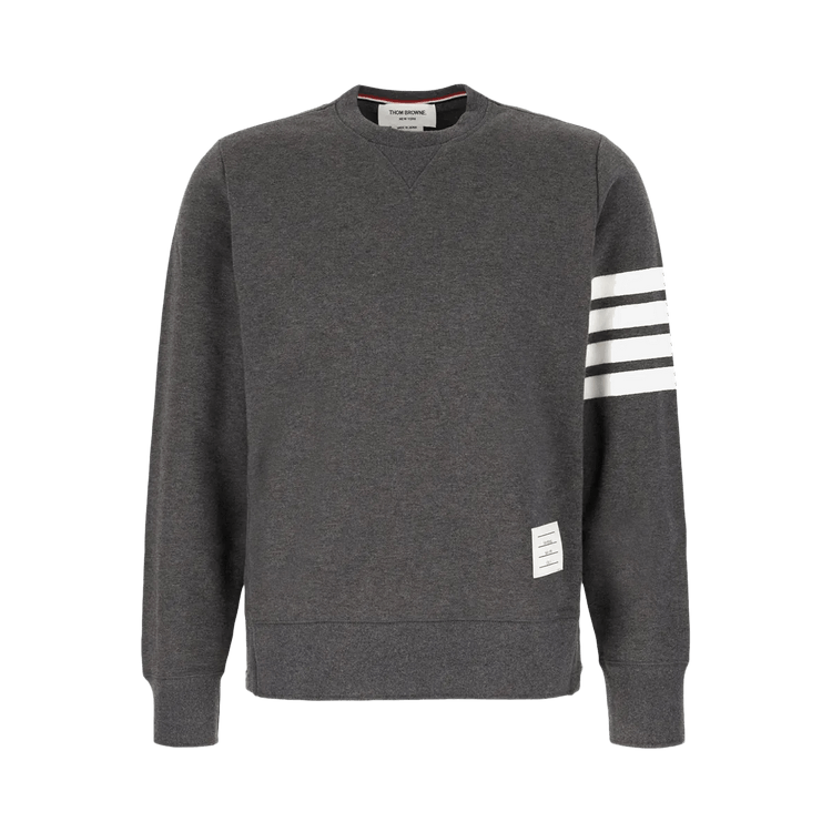 Thom Browne Classic Sweatshirt In Classic Loopback with Engineered 4 Bar "Dark Grey"