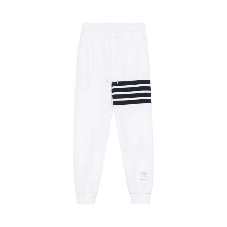 Thom Browne Sweatpants In Classic Loopback "White/Navy"