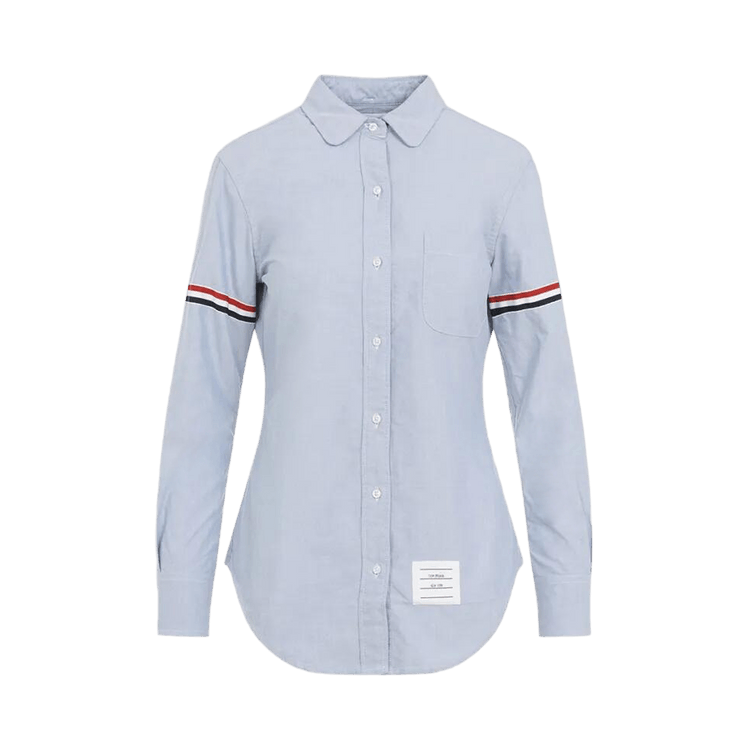 Thom Browne Classic Long-Sleeve Round Collar Shirt "Light Blue"