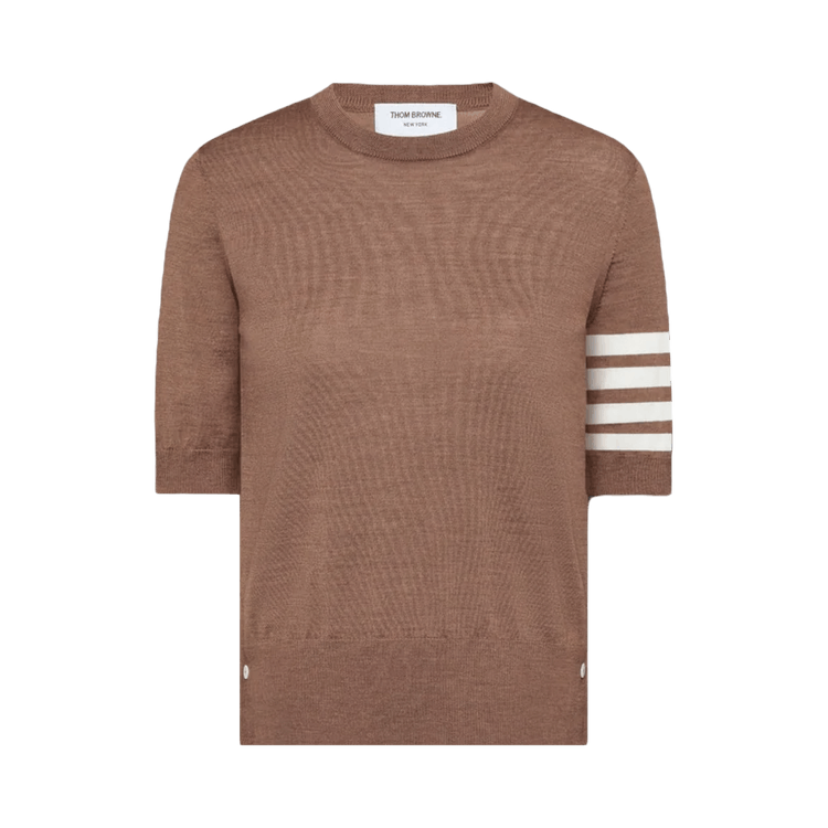 Thom Browne Jersey Stitch Short-Sleeve Shirt "Walnut"