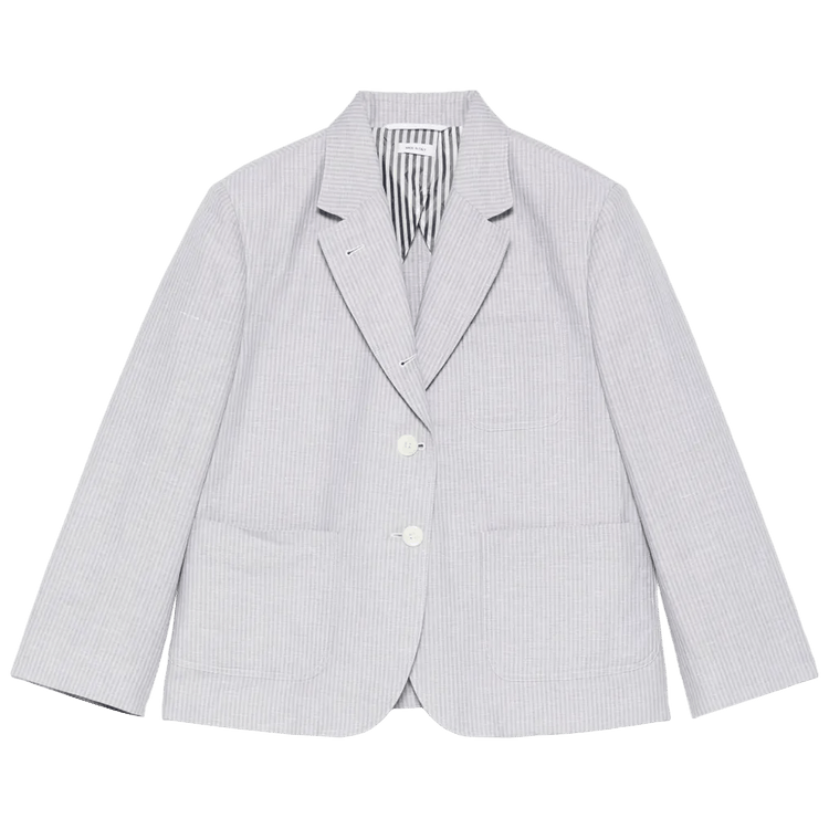 Thom Browne Fit 2 Cropped Sack Patch Pocket Sportcoat "Light Grey"