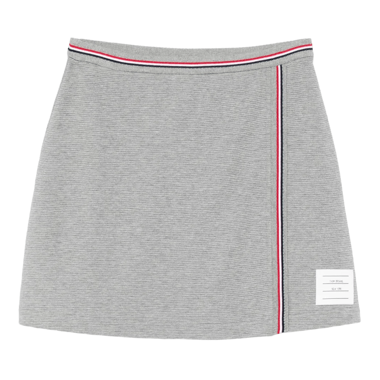 Thom Browne Mini Wrap Skirt "Light Grey"