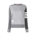Thom Browne Pullover Sweatshirt with Engineered 4 Bar In Funmix Classic Loopback "Tonal Grey"