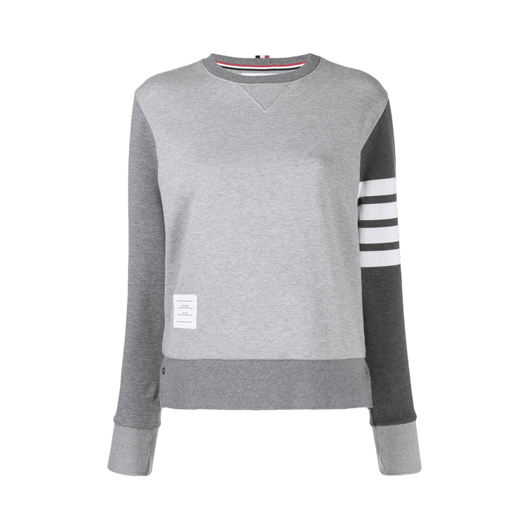 Thom Browne Pullover Sweatshirt with Engineered 4 Bar In Funmix Classic Loopback "Tonal Grey"
