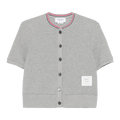 Thom Browne Short-Sleeve Crew Neck Cardigan "Light Grey"