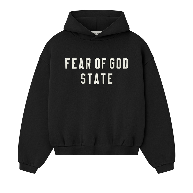 Fear of God Essentials Kids 90's Fit Fleece Hoodie 'Jet Black'