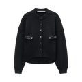 Alexander Wang Long-Sleeve Detachable Leather Tabs Cardigan "Black"