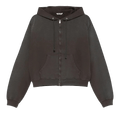 Auralee Product Dyed Pima Light Sweat Zip Parka Hoodie "Ink Black"
