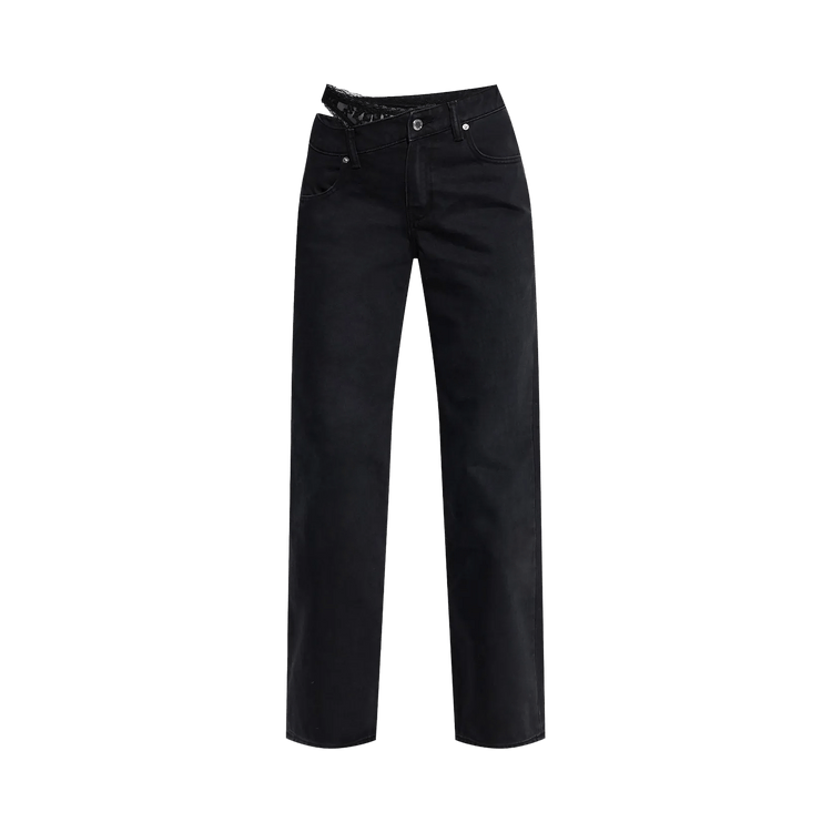 Alexander Wang Lace Undie Dip Side Jean "Washed Black"