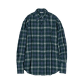 Auralee Airy Wool Check Shirt "Forest Green/Navy"