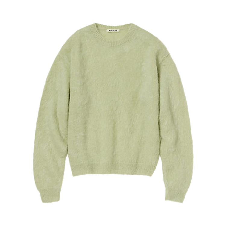 Auralee Brushed Super Kid Mohair Knitwear "Light Khaki"
