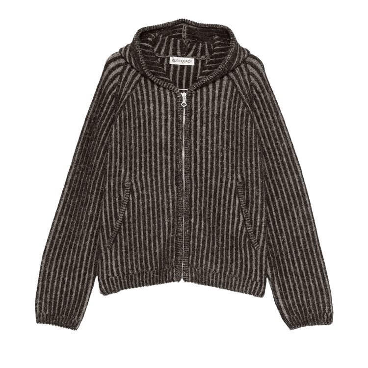 Our Legacy Level Hood Stripe Isels Wool Coat "Vanise Brown"