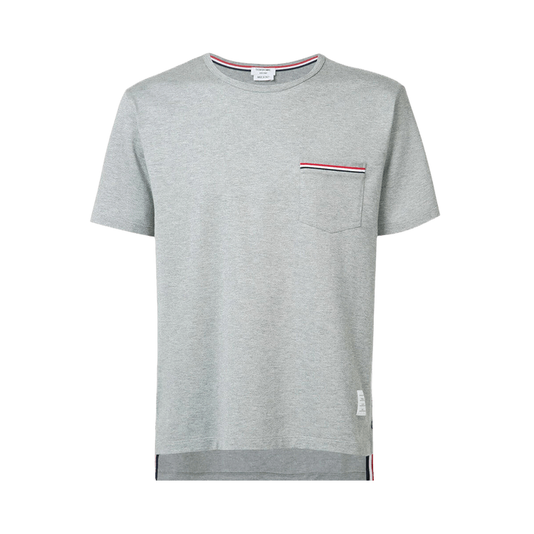 Thom Browne Short-Sleeve Pocket Tee "Light Grey"