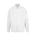 Thom Browne Oversized 4 Bar Shirt with Double Needle Contrast Stitch "Medium Grey"