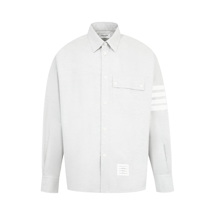 Thom Browne Oversized 4 Bar Shirt with Double Needle Contrast Stitch "Medium Grey"