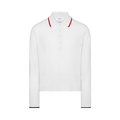 Thom Browne Browne 65 Intarsia Long-Sleeve Polo in Cashmere "White"