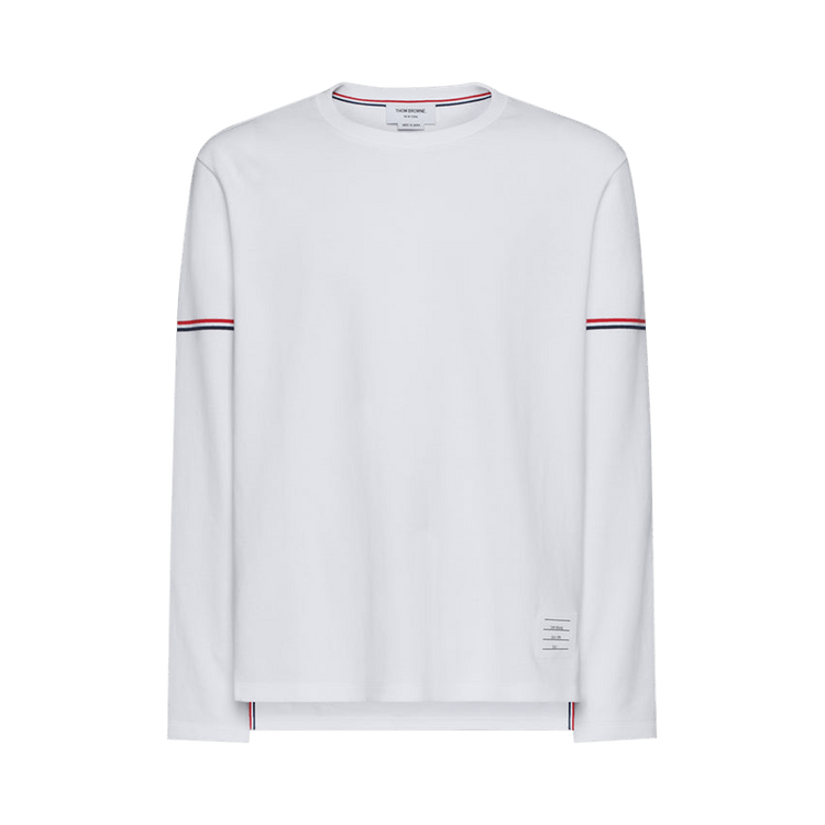 Thom Browne Rugby Fit Long-Sleeve Tee in Cotton Interlock "White"