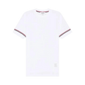 Thom Browne Short-Sleeve Rib Cuff Tee in Cotton Waffle "Natural White"