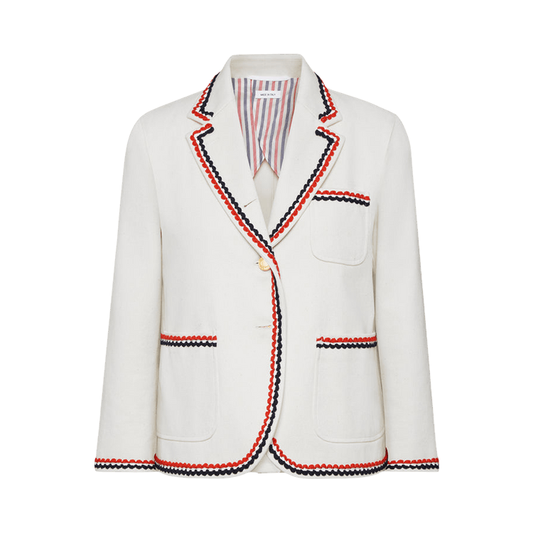 Thom Browne Cropped Sack Patch Pocket Sportcoat "White"