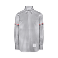 Thom Browne Long-Sleeve Shirt with GG Armband "Medium Grey"