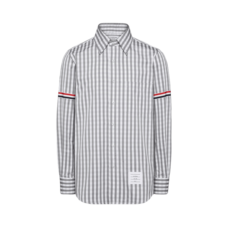 Thom Browne Long-Sleeve Shirt with GG Armband "Medium Grey"