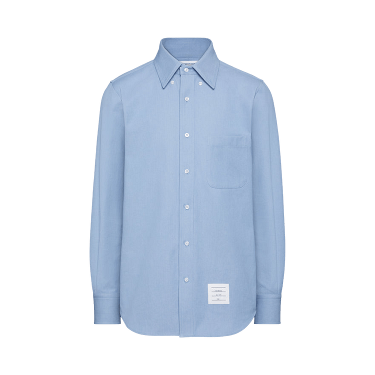 Thom Browne Long-Sleeve BD Shirt with RWB GG Cuffs "Light Blue"