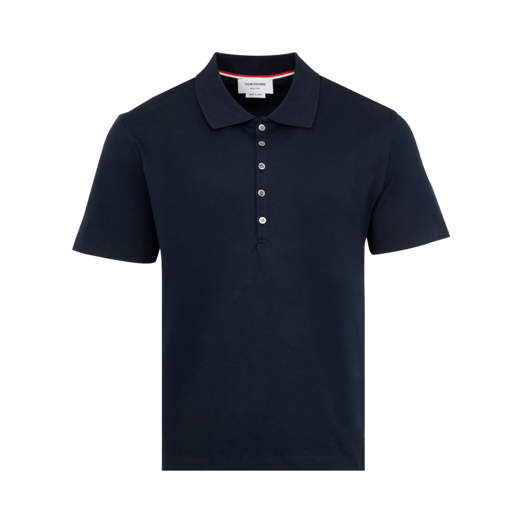 Thom Browne Relaxed Fit Short-Sleeve Polo "Navy"