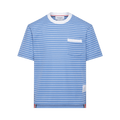 Thom Browne Short-Sleeve Pocket Tee in Summer Weight Milano "Blue/White"