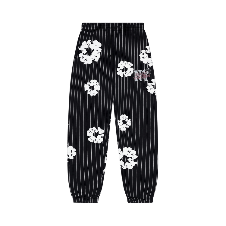 Denim Tears Pinstripe Wreath Sweatpants "Black"