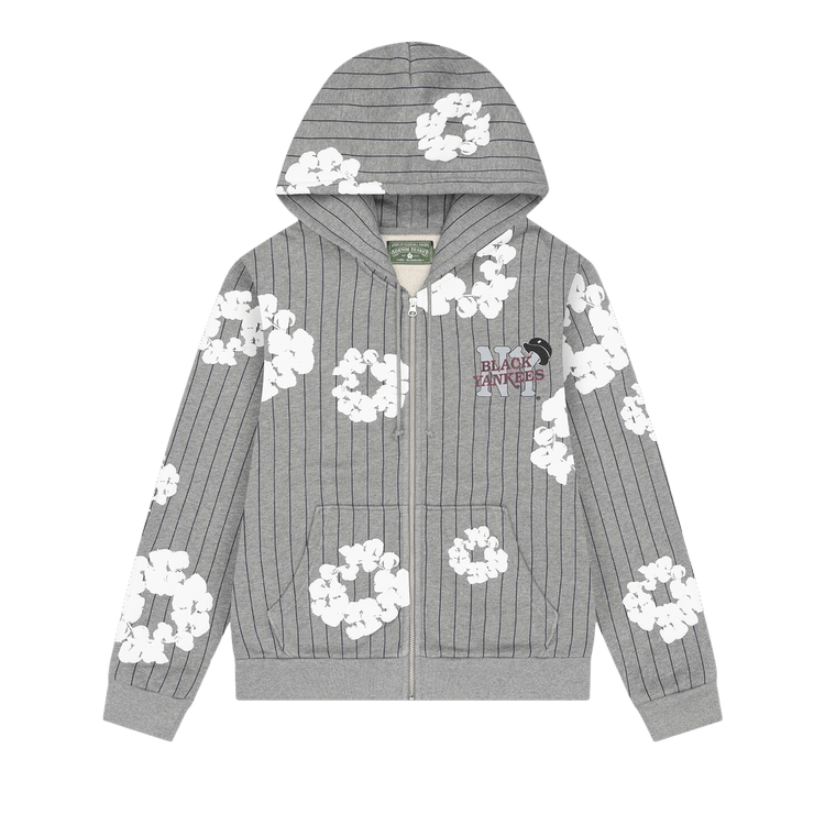 Denim Tears Pinstripe Wreath Zip Hoodie "Grey"