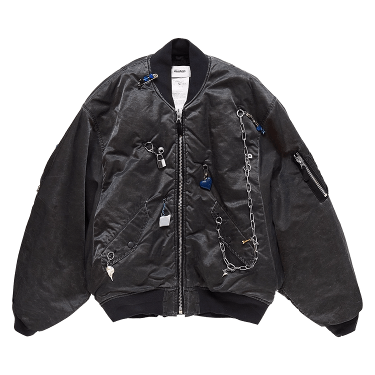Doublet Key Chain Decorated Bomber Jacket "Black"