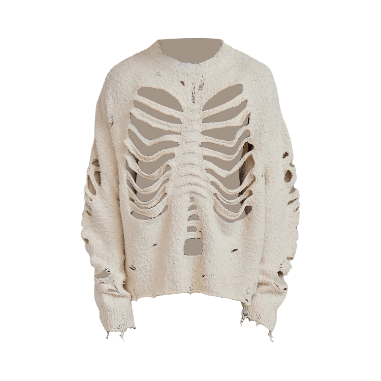 Doublet Ribcage Knit Pullover "Natural"