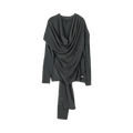 Jean Paul Gaultier Washed Jersey Crew Neck with Scarf Printed JPG Logo "Black"