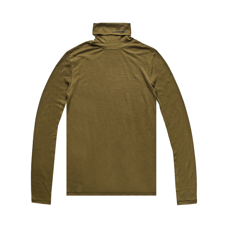 Jil Sander Lightweight Technical Wool Jersey Turtleneck "Green"