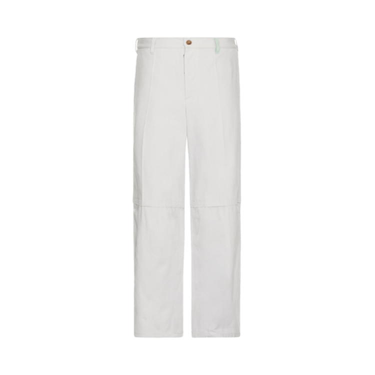 Marni Workwear Gabardine Wide Leg Trousers with Zip Details "Off-White"