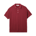 Namacheko Taske Scale Short-Sleeve Polo Top "Burgundy"
