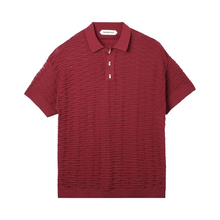 Namacheko Taske Scale Short-Sleeve Polo Top "Burgundy"