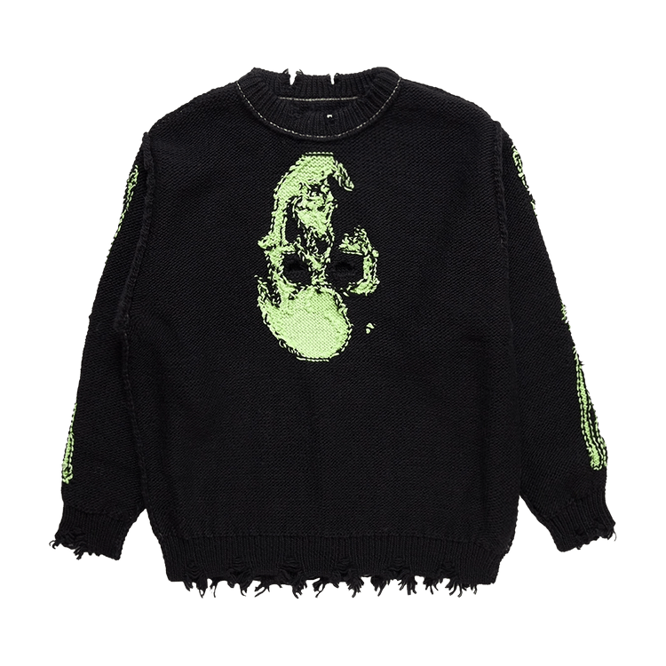 Doublet Glow In The Dark Skull Knit Pullover "Black"