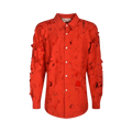 Marni Embroidered Rover Flowers Cut Out Shirt "Red"