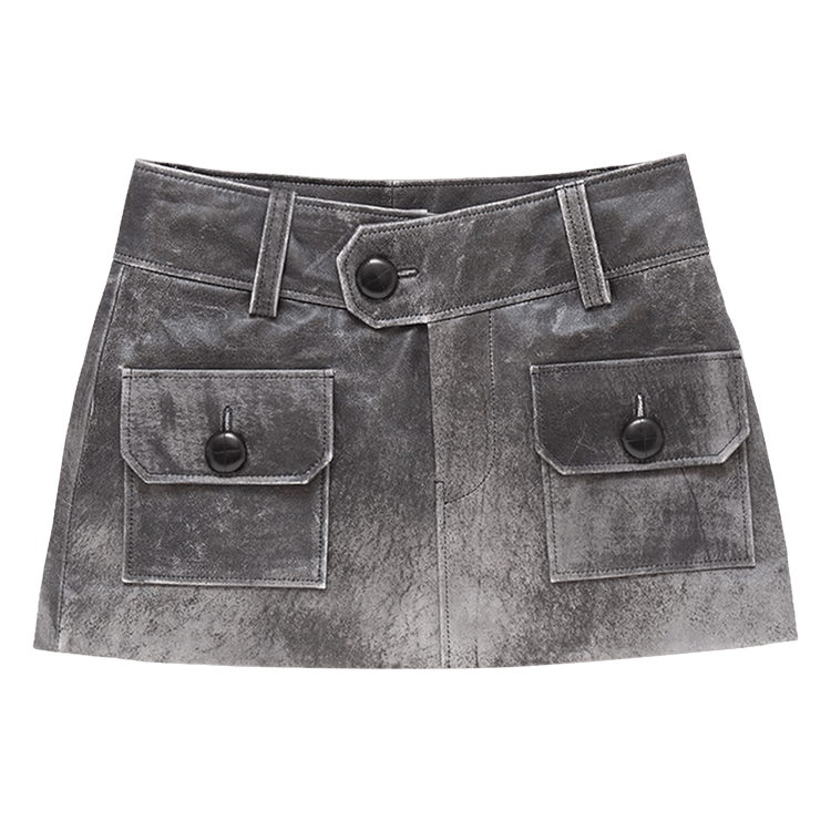 VAQUERA Leather Mini Skirt "Grey"