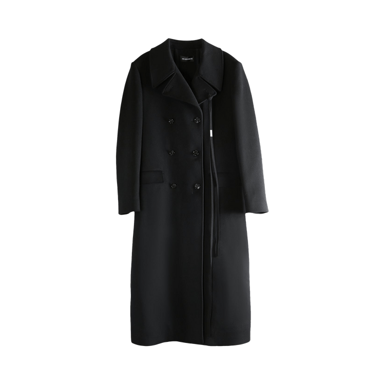 Ann Demeulemeester Miles Long Fitted Double Breasted Coat "Black"