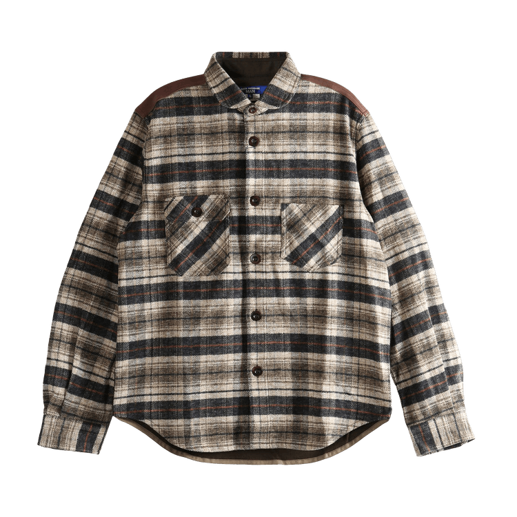 Junya Watanabe Striped Pattern Long-Sleeve Shirt "Beige/Navy/Brown"
