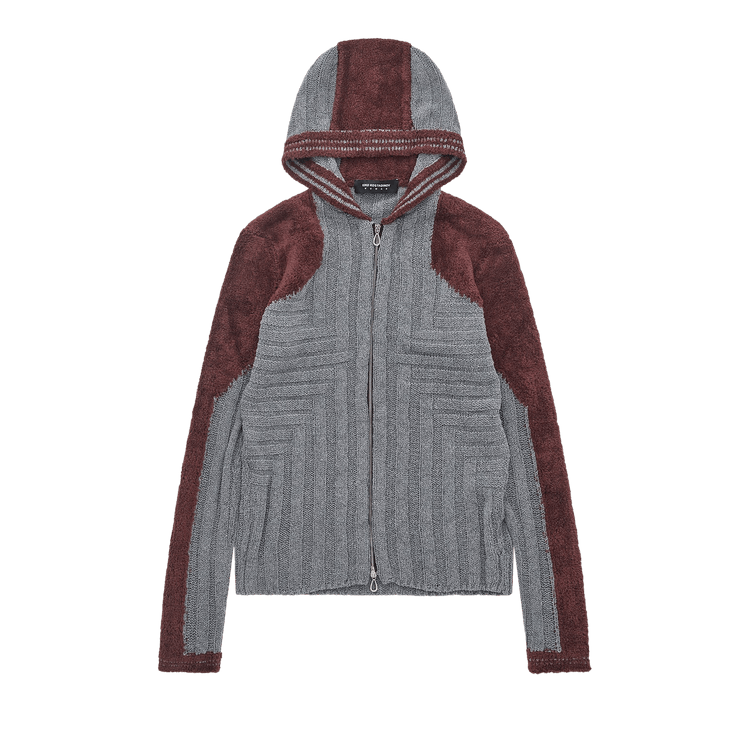 Kiko Kostadinov Quimby Fitted Hooded Knit "Speckled Fossil Grey"